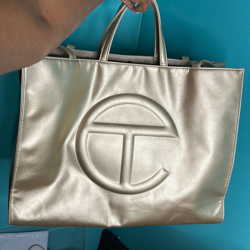 Large Gold Telfar Tote Bag